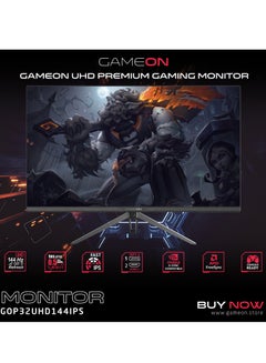 GameOn GOP32UHD144IPS 32 Inches UHD 144Hz MPRT 0.5ms HDMI 2.1 IPS Gaming Monitor Support PS5 Black  - Image 2