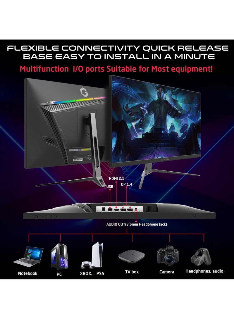 GAMEON 27" inches QHD 240Hz MPRT 0.5ms HDMI 2.1 Fast IPS Gaming Monitor Support PS5 - GOES27QHD240IPS Black - Image 5