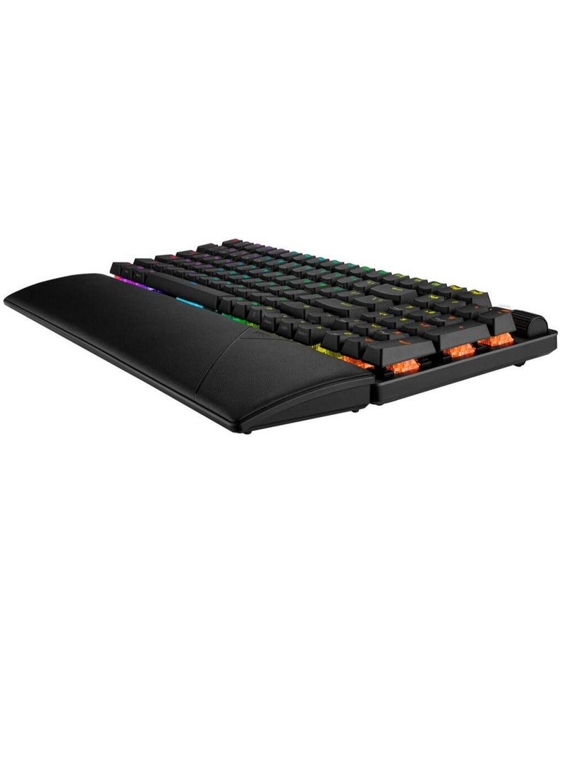 ASUS - ROG X901 Strix Scope II 96% Gaming Keyboard, Hot-Swappable, ROG Omni Receiver, UV-Coated ABS keycaps, Tri-Mode Connection, Arabic Layout, 90MP037A-BKCA00 BLACK - Image 1