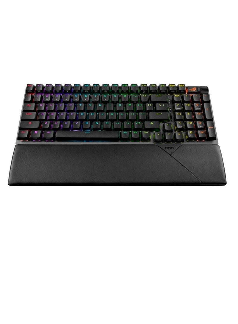 ASUS - ROG X901 Strix Scope II 96% Gaming Keyboard, Hot-Swappable, ROG Omni Receiver, UV-Coated ABS keycaps, Tri-Mode Connection, Arabic Layout, 90MP037A-BKCA00 BLACK - Image 1