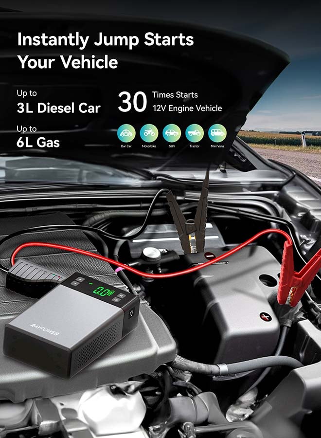 راف باور منفاخ هواء للسيارة بقوة 12000 مللي أمبير في الساعة من RAVPower - Image 4