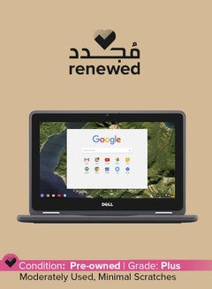 ديل لابتوب كروم بوك 11 3189 2NN30 مجدد قابل للتحويل مزود بشاشة لمس IPS مقاس 11.6 بوصة ومعالج انتل سيليرون وذاكرة وصول عشوائي رام سعة 4 جيجابايت وبطاقة اي ام ام سي سعة 16 جيجابايت وبطاقة رسومات انتل اتش دي 400 اللغة الإنجليزية أسود  - Image 1