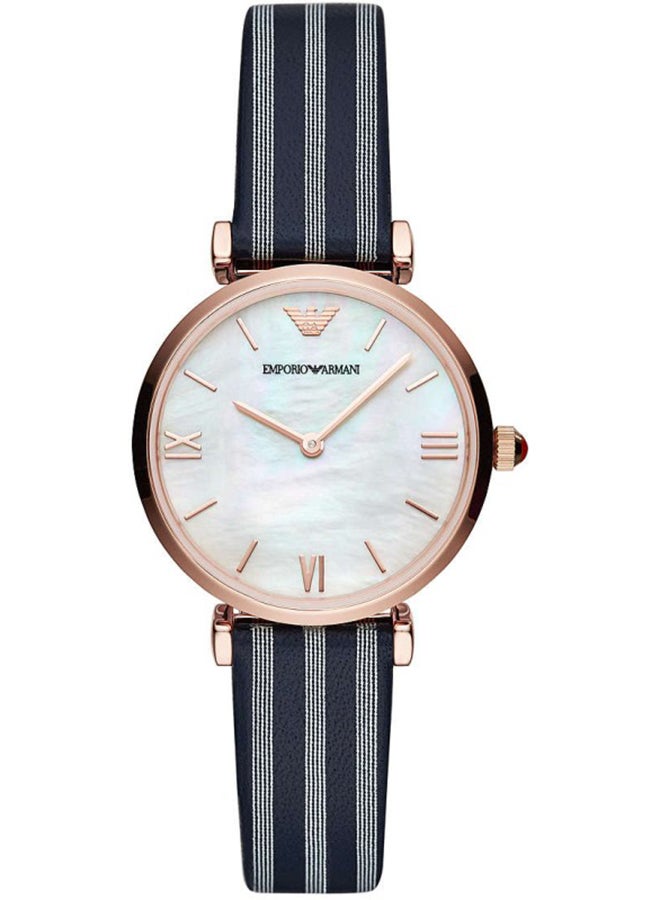 EMPORIO ARMANI Women's Analog Round Shape Leather Wrist Watch AR11224 - 32 Mm  - Image 1