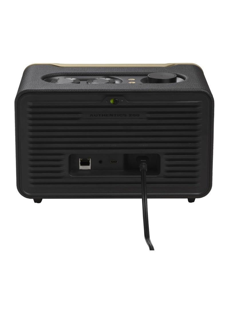JBL - JBL Authentics 200 Smart Home Speaker with Wi-Fi Bluetooth Black Black - Image 1