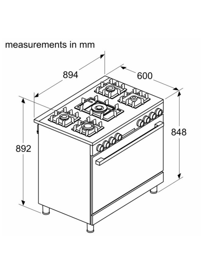 Series 8, Gas Range Cooker 5 Burners, HJY5G7V69S Black - pnsku/N70016415V/45/_/1705491584/6de875d2-c3e7-404c-abfc-81bcc5f69b5e