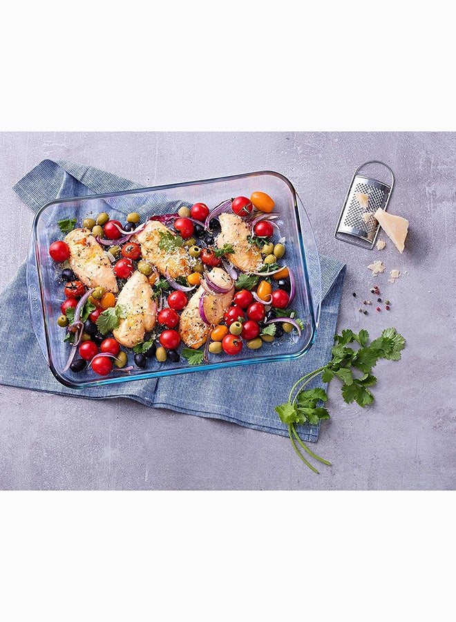 PYREX - Pyrex Essentials Roaster Set of 2 Rectangle 3.7+2.6L Clear 40x27x6/35x23x6cm - Image 1