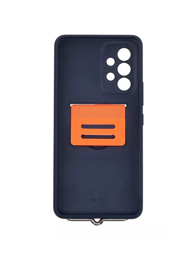 Samsung Galaxy A53 Silicone Cover With Strap Navy - Image 3