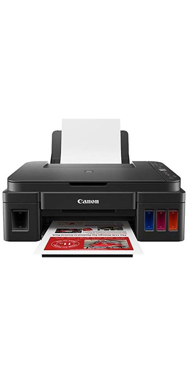 كانون طابعة PIXMA G3410 الكل في واحد ومدمجة بتقنية WiFi للطباعة والنسخ والمسح الضوئي بتكلفة منخفضة وعالية الإنتاجية باللون الأسود - Image 1