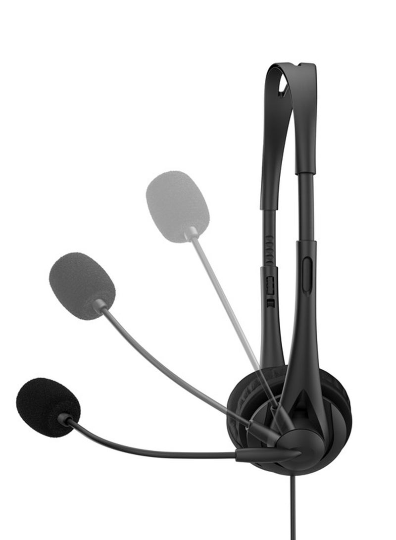 HP سماعة رأس ستيريو سلكية مقاس 3.5 ملم باللون الأسود الأوروبي - Image 2