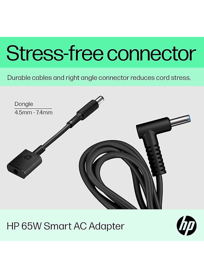 HP - USB-C 65W Laptop Charger UK Black - Image 1