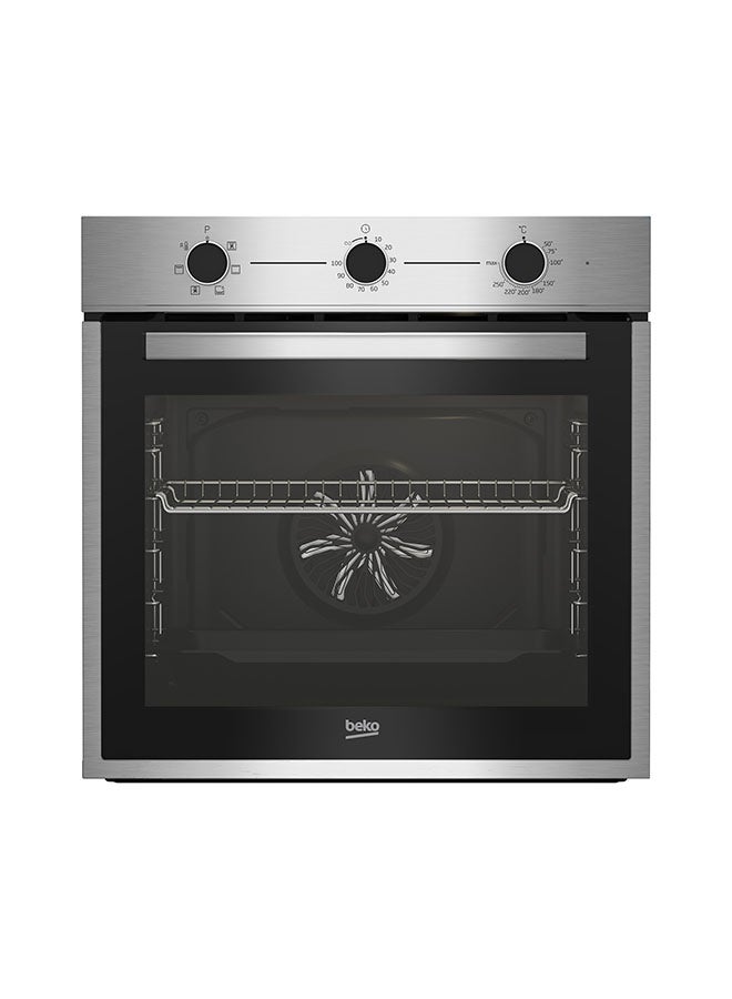 Beko - 60cm Builtin Electric Oven, 6 Cooking Multifunction Oven, 74 liters Oven Capacity, Conventional Fan Oven, SteamShine cleaning, Mechanical Timer, A Energy Rating BBIE14100XC Stainless Steel - Image 1