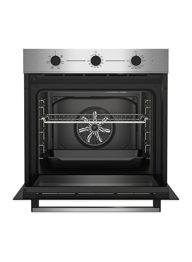Beko - 60cm Builtin Electric Oven, 6 Cooking Multifunction Oven, 74 liters Oven Capacity, Conventional Fan Oven, SteamShine cleaning, Mechanical Timer, A Energy Rating BBIE14100XC Stainless Steel - Image 1