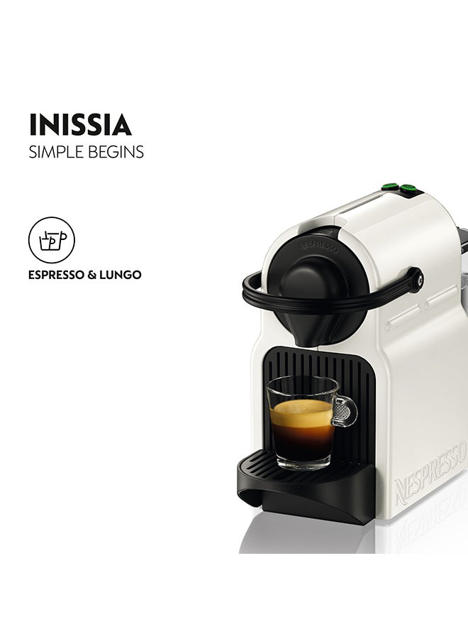 Nespresso - Inissia C Espresso Coffee Machine 0.7 L 1260 W NN-C40-ME-WH-NE5 White - Image 1
