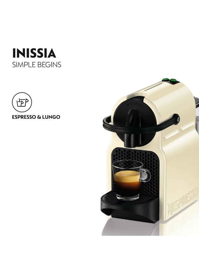 Nespresso Inissia D40 Espresso Capsule Coffee Machine, 19 Bar Pressure, 0.7 L 1260 W D40-ME-CW-NE4 Cream - Image 2