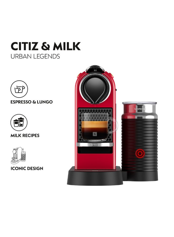 نسبرسو نسبريسو سيتيز آند ملك C123 ماكينة تحضير القهوة و الإسبريسو بالكبسولات، 1 لتر، ضغط 19 بار، أحمر 1 L 1710 W C123-ME-CR-NE2 أحمر - Image 2