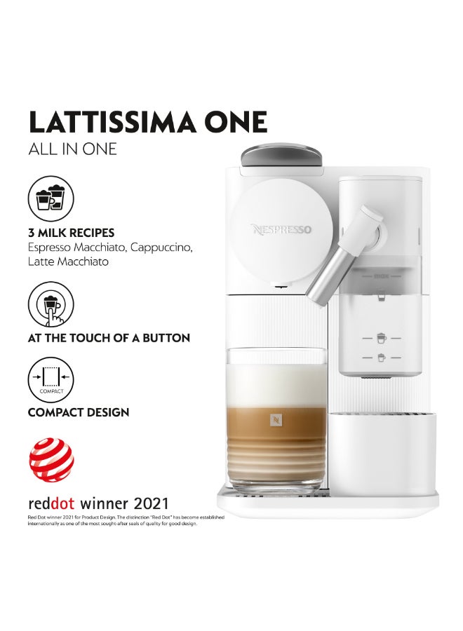 Nespresso Lattissima One F121 Espresso Capsule Coffee Machine, Automatic Milk System for Cappuccino And Latte, 19 Bar Pressure, 1 L 1450 W F121-ME-WH-NE White - Image 2