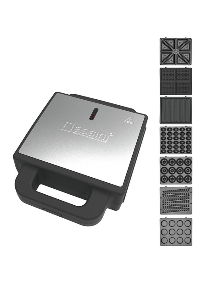 DESSINI 7 in 1 Stainless Steel Sandwich Maker 2400 W SM7001 silver/black  - Image 1