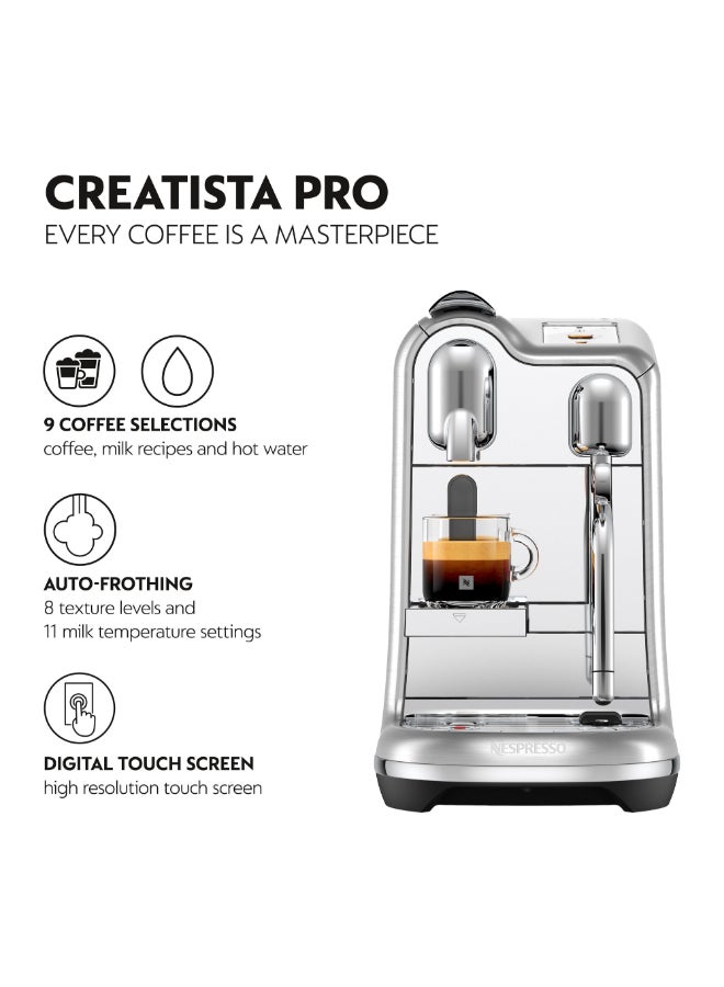 Nespresso Creatista Pro J620 Espresso Capsule Coffee Machine, With Automatic Milk Frother Wand for Latte Art And Cappuccino 19 Bar Pressure 2 L 2300 W J620-ME-ME-NE Metallic - Image 2