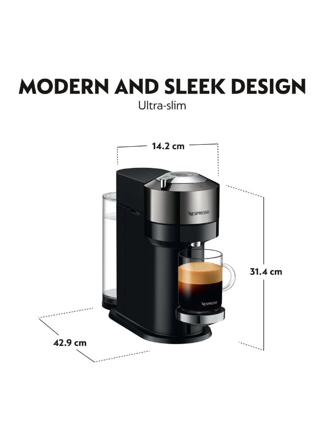 Nespresso Vertuo Next GCV1 Capsule Coffee Machine, With Aeroccino 3 Milk Frother for Cappuccino And Latte, Brews 7 Cup Sizes for Black Coffee, Dark Chrome 1.1 L 220 W GCV1-GB-ME-NE+3694BK Titanium - Image 5