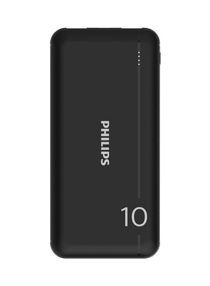 Philips 10000 mAh Power Bank With Dual USB A And USB-C Ports Black  - Image 1