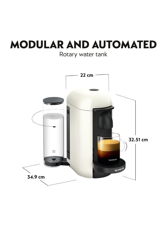 نسبرسو نسبريسو فيرتو بلس GCB2 ماكينة تحضير القهوة بالكبسولات، مع خافقة الحليب آيروتشينو 3 لرغوة الحليب للكابتشينو واللاتيه، تحضر 5 أحجام أكواب للقهوة السوداء، 1.2 لتر، أبيض 1.7 L 220 W GCB2-GB-WH-NE1+3694B أبيض - Image 5