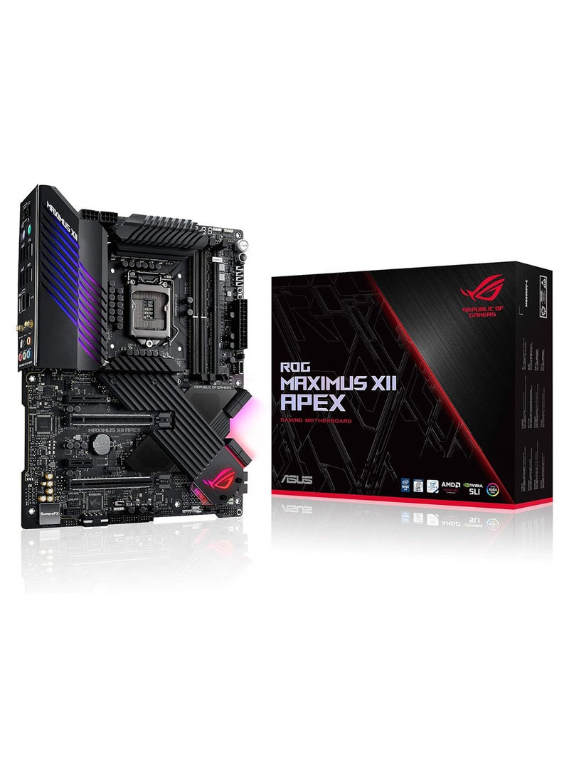 ASUS - ROG MAXIMUS XII APEX (INTEL Z490) (WiFi 6) LGA 1200 Intel Z490 SATA 6Gb/s ATX Intel Motherboard (16 Power Stages, DDR4 4800, Intel 2.5Gb LAN, DIMM.2, USB 3.2 Gen 2 and Aura Sync RGB) - Image 1