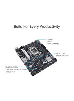 أسوس لوحة أم Prime B760M-K D4 Intel® B760 (LGA 1700) (الجيل الثالث عشر والثاني عشر) mATX، PCIe 4.0، فتحتان PCIe 4.0 M.2، DDR4، Realtek 2.5Gb Ethernet، HDMI®، SATA 6 Gbps، USB 3.2 أمامي من الجيل الأول، Aura Sync  - Image 4
