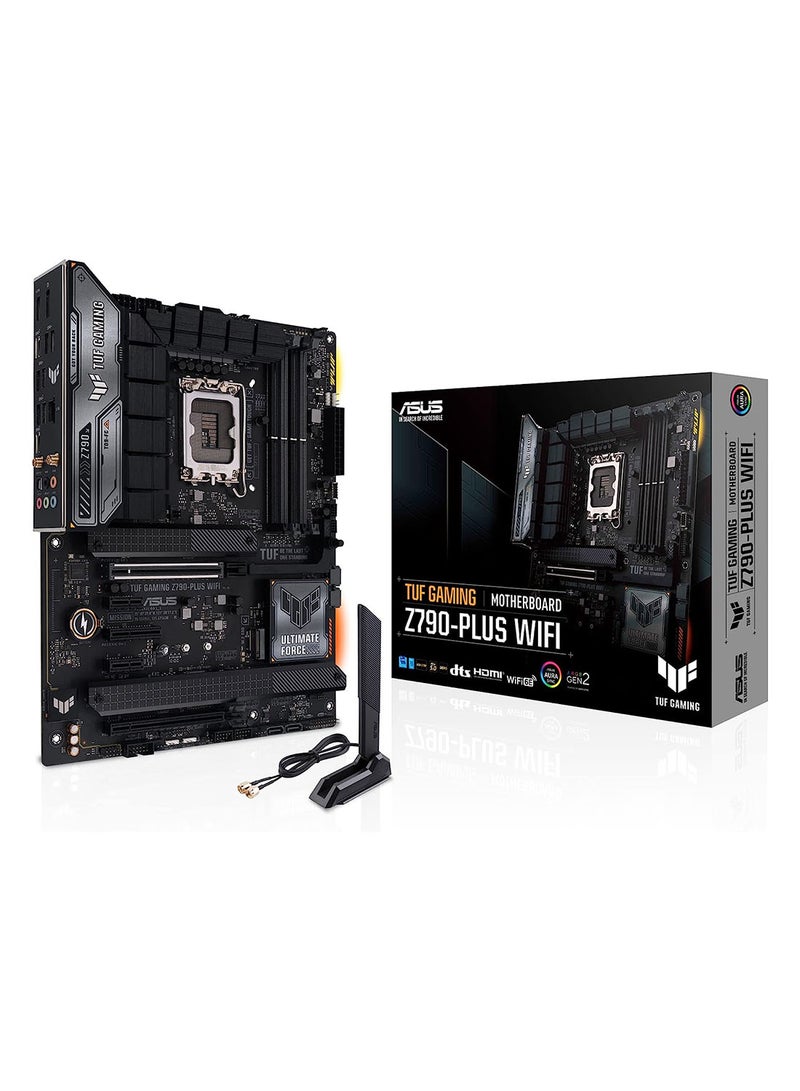 ASUS - TUF GAMING Z790-PLUS WIFI LGA1700 ATX Motherboard, Intel Z790 Chipset, 4x DIMM DDR5 | 192GB Max Capacity, PCIe 5.0 x16, 4 x M.2, Intel 2.5Gb ETH, HDMI / DP, USB 3.2-C | 90MB1D80-M1EAY0 Black - Image 1