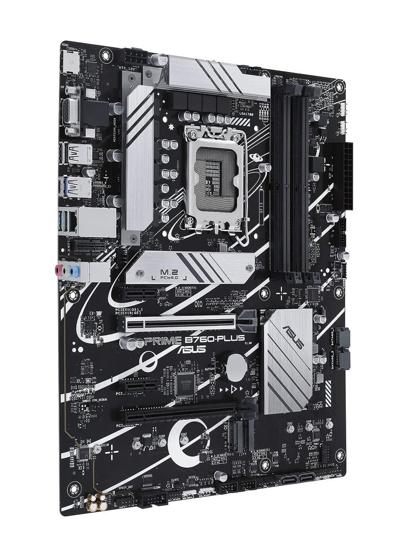 أسوس - Prime B760-PLUS Intel B760 (الجيل الثالث عشر والثاني عشر) LGA1700 ATX اللوحة الأم PCIe 5.0، DDR5، 3X PCIe 4.0 M.2 Slots، 2.5 جيجا بايت LAN، DP، HDMI، USB 3.2 Gen 2x2 Type-C، Front USB 3.2 Gen 1 Type -ج، الصاعقة - Image 1