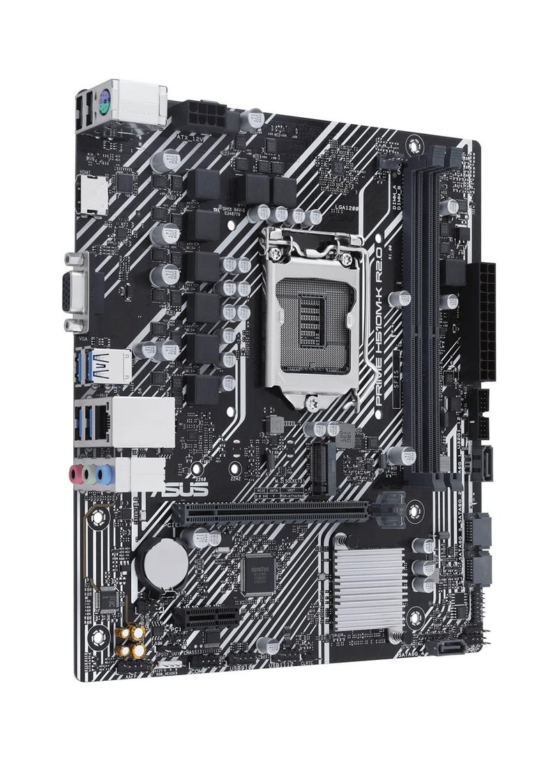 ASUS - PRIME H510M-K R2.0 LGA 1200 mATX Motherboard, Intel H470 Chipset, 2x DDR4 DIMM, 64GB Max Memory, PCIe 4.0, 1x M.2, Realtek 1Gb Ethernet, USB 3.2 / HDMI / VGA / PS/2 | 90MB1E80-M0EAY0 - Image 1