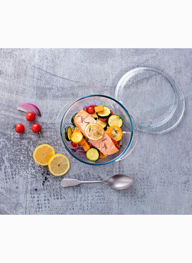 PYREX - Pyrex Essentials Casserole Set Of 3 Round 3L(27x23cm)+2.1L(24x20cm)+1.3L(21x18cm) Clear - Image 1