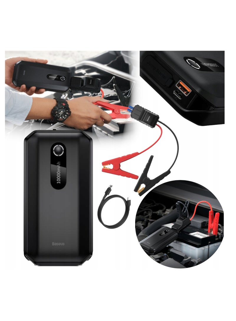 Baseus - 10000 mAh Baseus Super Energy Air Jumper 1000A Max Current | Portable Power Pack | Automotive Battery Booster | Instant Jumpstart | BS-CH001 | Black - Image 1