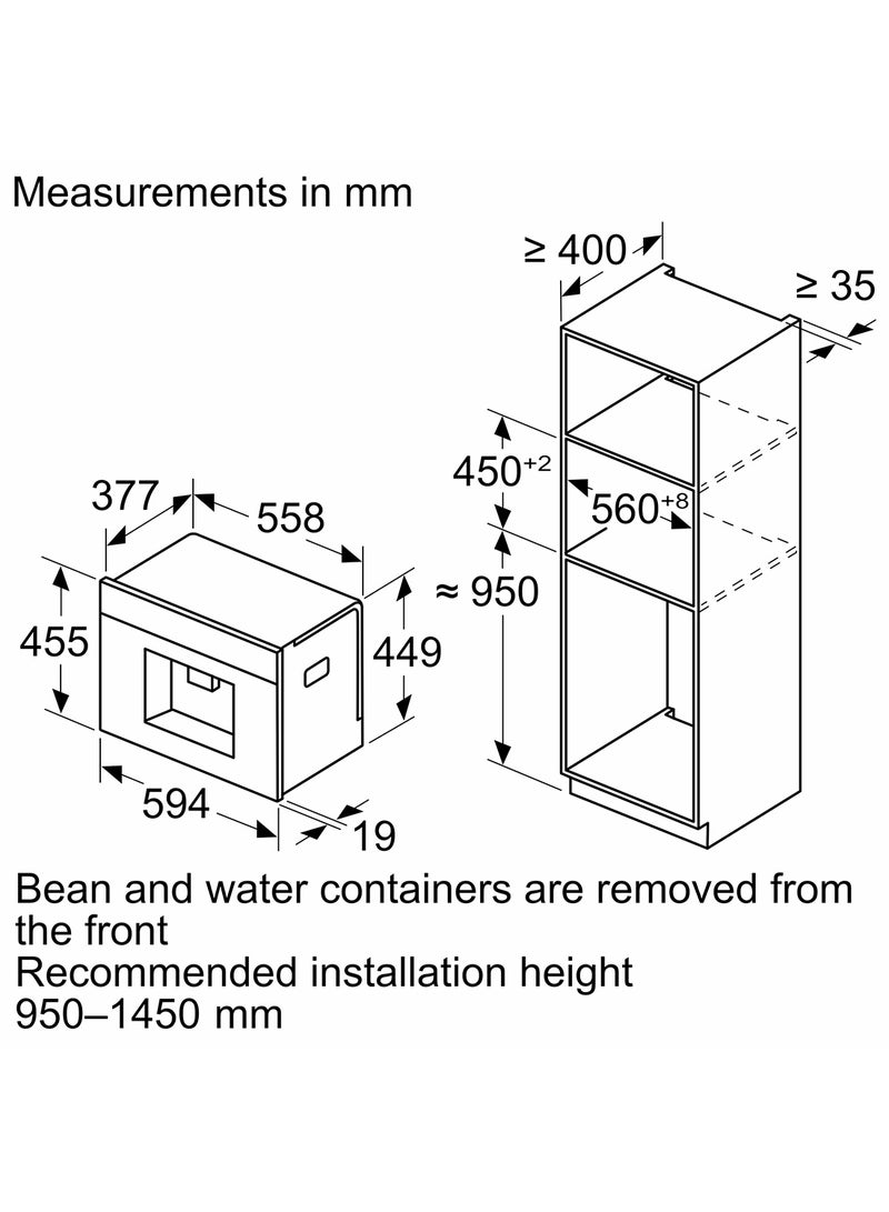 Bosch Series 8, Built-In Fully Automatic Coffee Machine, TFT Display, Made In Slovenia 2.4 L 1600 W CTL7181B0 Black - Image 2