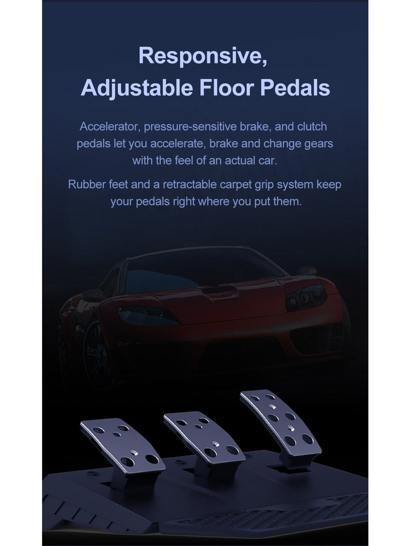 PXN - Racing Wheel Dual-Motor Feedback Driving with Pedals and Shifter for PS4, PC, Xbox One, Xbox Series S/X, and Nintendo Switch - Image 1