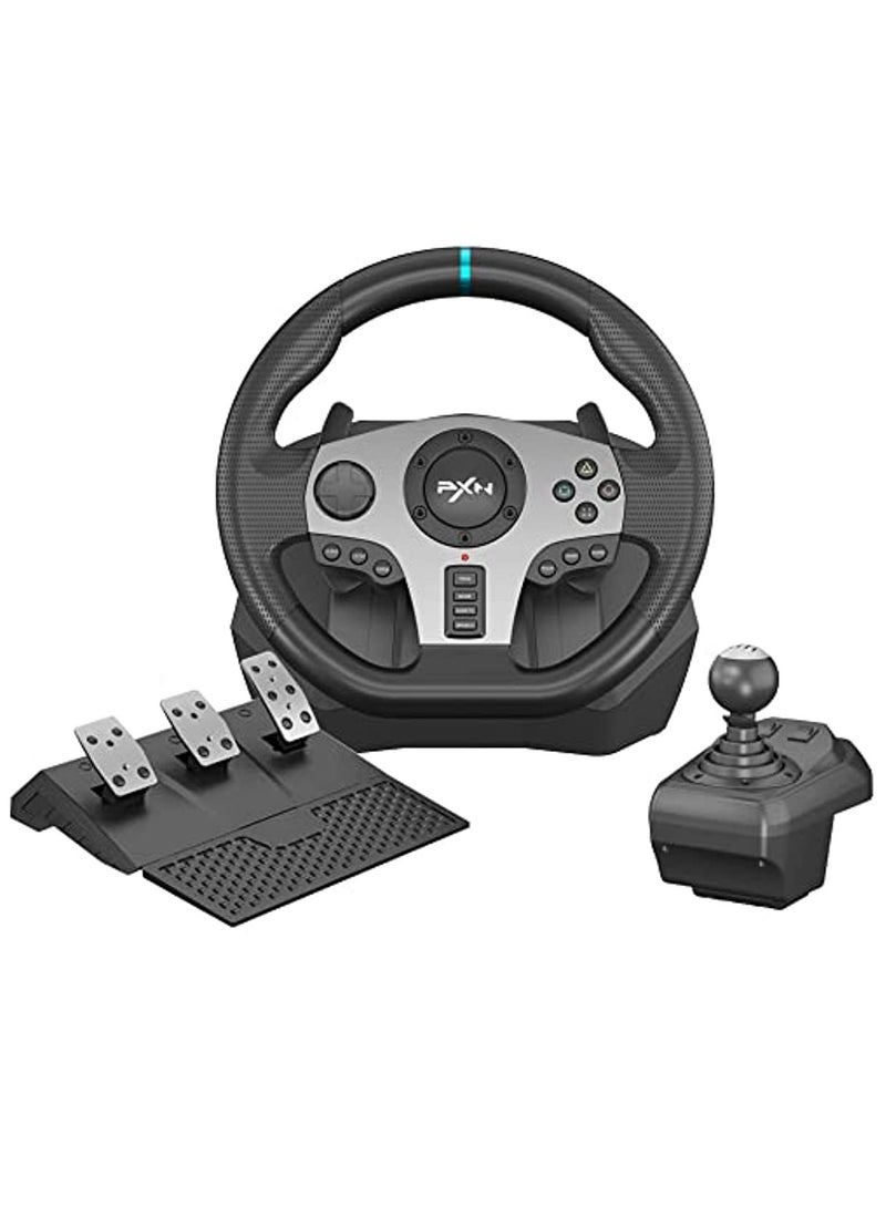 PXN - Racing Wheel Dual-Motor Feedback Driving with Pedals and Shifter for PS4, PC, Xbox One, Xbox Series S/X, and Nintendo Switch - Image 1