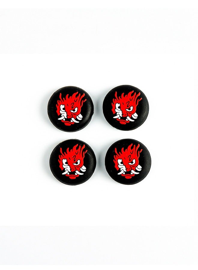Alpha X - 4-Piece Performance Thumbstick Grip CyberPunk Theme Set for PS4/PS5 Controllers - Image 1