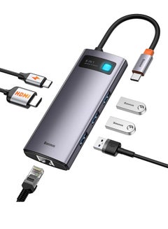 Baseus 6-In-1 USB C Hub, Type C Hub To 4K/30Hz HDMI Adapter With 100W Power Delivery Grey1  - Image 1