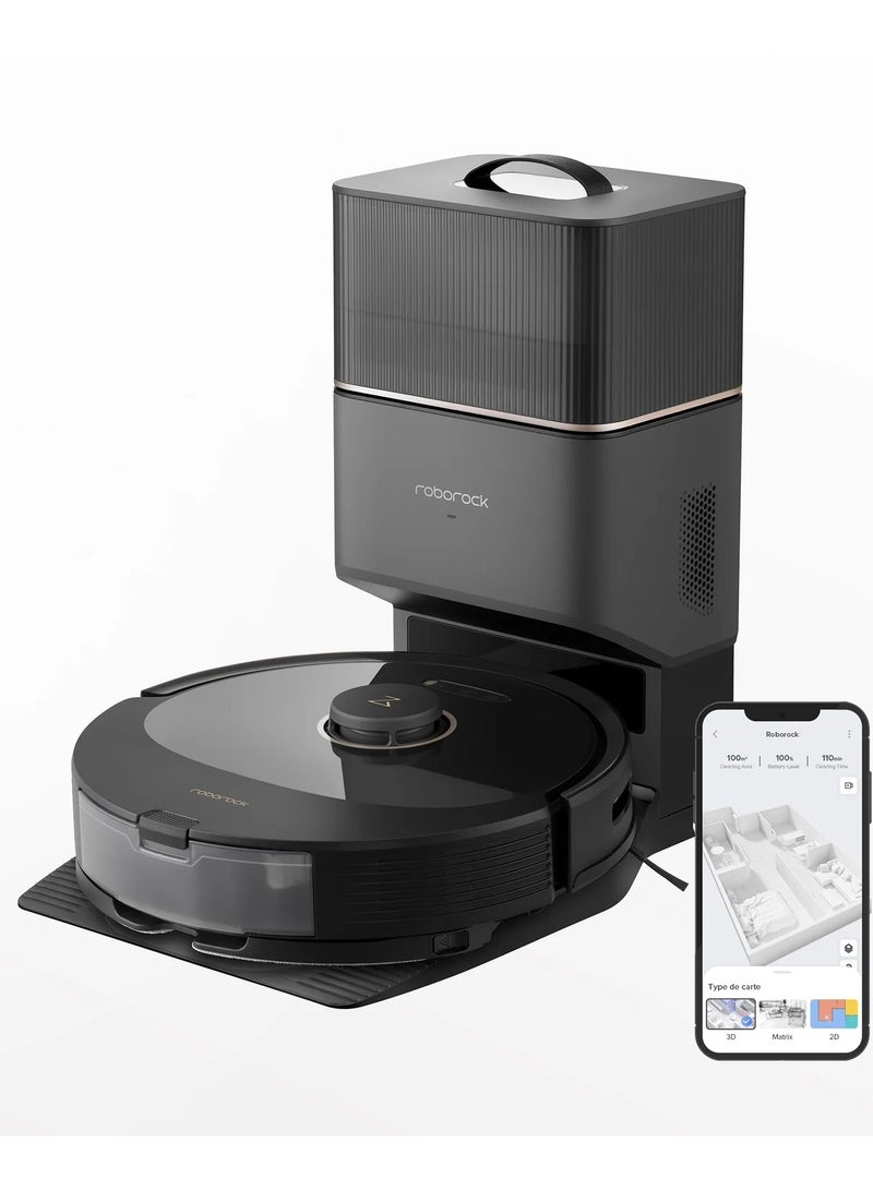 roborock - Q8  Robot Vacuum And Mop, Self-Emptying, Hands-Free Cleaning For Up To 7 Weeks, Reactive Tech Obstacle Avoidance, 5500 Pa Suction, DuoRoller Brush, APP-Controlled Mopping 2.5 L 69 W Q8 MAX+ Black - Image 1
