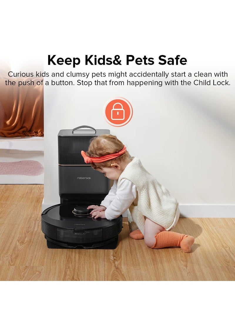 roborock - Q8  Robot Vacuum And Mop, Self-Emptying, Hands-Free Cleaning For Up To 7 Weeks, Reactive Tech Obstacle Avoidance, 5500 Pa Suction, DuoRoller Brush, APP-Controlled Mopping 2.5 L 69 W Q8 MAX+ Black - Image 1