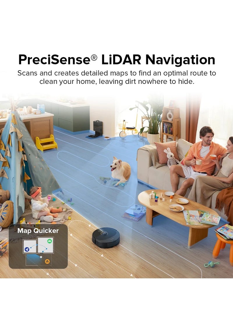 roborock - Q8  Robot Vacuum And Mop, Self-Emptying, Hands-Free Cleaning For Up To 7 Weeks, Reactive Tech Obstacle Avoidance, 5500 Pa Suction, DuoRoller Brush, APP-Controlled Mopping 2.5 L 69 W Q8 MAX+ Black - Image 1