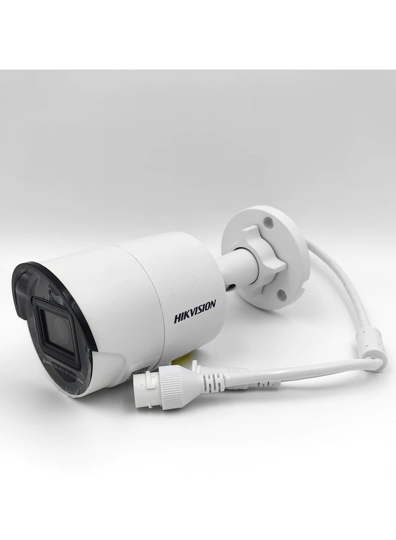 HIKVISION - AcuSense DS-2CD2043G2-IU 4MP Outdoor Network Bullet Camera with Night Vision, 2.8mm Lens, Up to 40m Range, H.265+ Compression, Built-in Mic, IP67 Water Resistant, White | DS-2CD2043G2-IU - Image 1