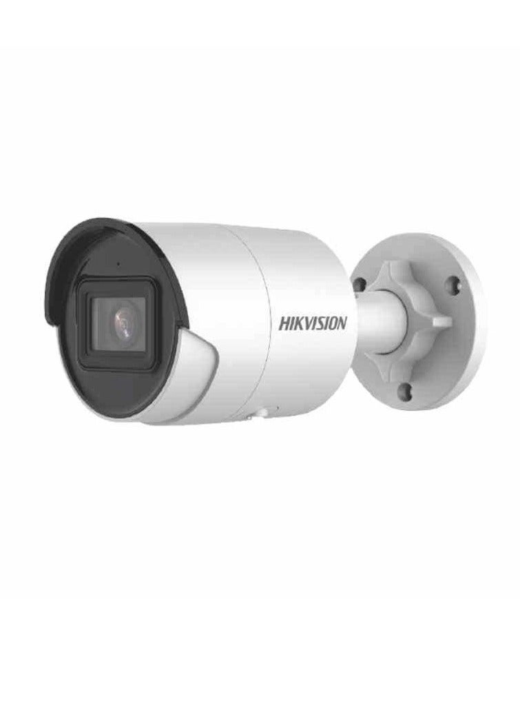 HIKVISION - AcuSense DS-2CD2043G2-IU 4MP Outdoor Network Bullet Camera with Night Vision, 2.8mm Lens, Up to 40m Range, H.265+ Compression, Built-in Mic, IP67 Water Resistant, White | DS-2CD2043G2-IU - Image 1