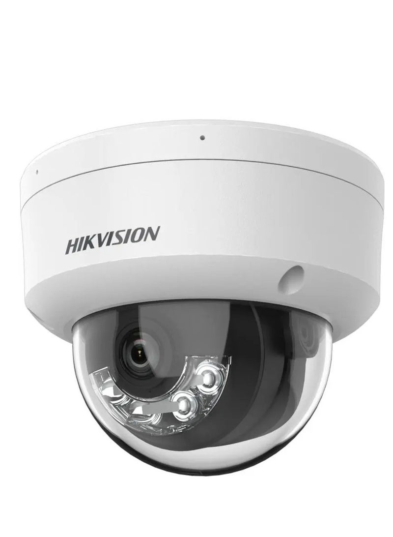 HIKVISION - 4 MP Smart Hybrid Light Fixed Dome Network Camera, 2.8mm Lens, H.265+ Compression, Built-in Mic, Up to 30M IR Range, Built-in Mic, IP67 Water & Dust Resistant, White | DS-2CD1143G2-LIU - Image 1