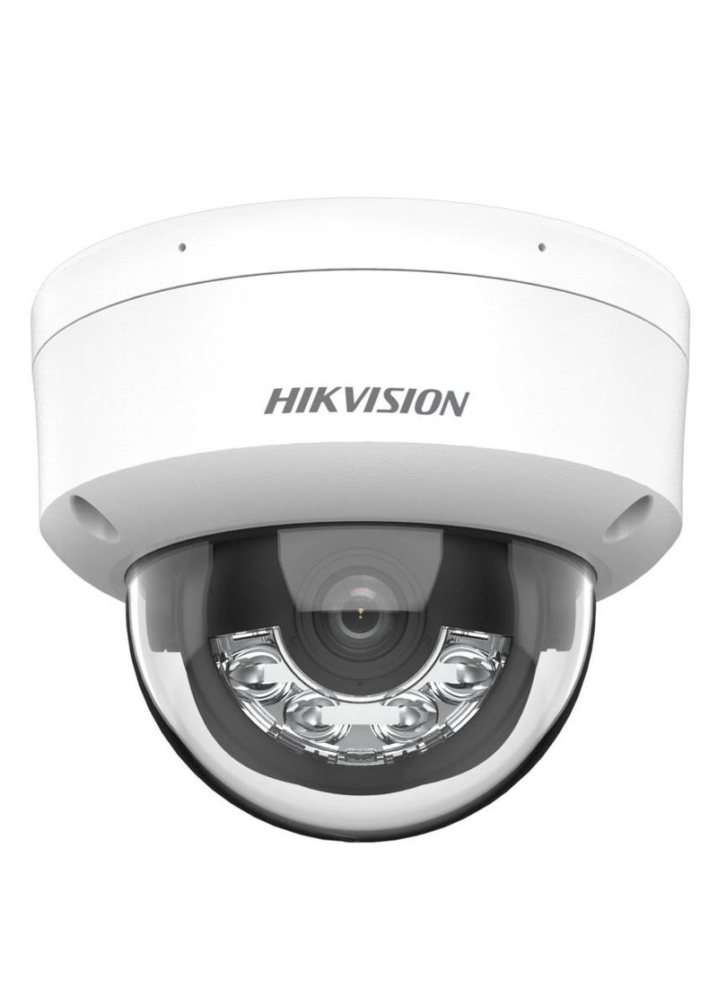HIKVISION - 4 MP Smart Hybrid Light Fixed Dome Network Camera, 2.8mm Lens, H.265+ Compression, Built-in Mic, Up to 30M IR Range, Built-in Mic, IP67 Water & Dust Resistant, White | DS-2CD1143G2-LIU - Image 1