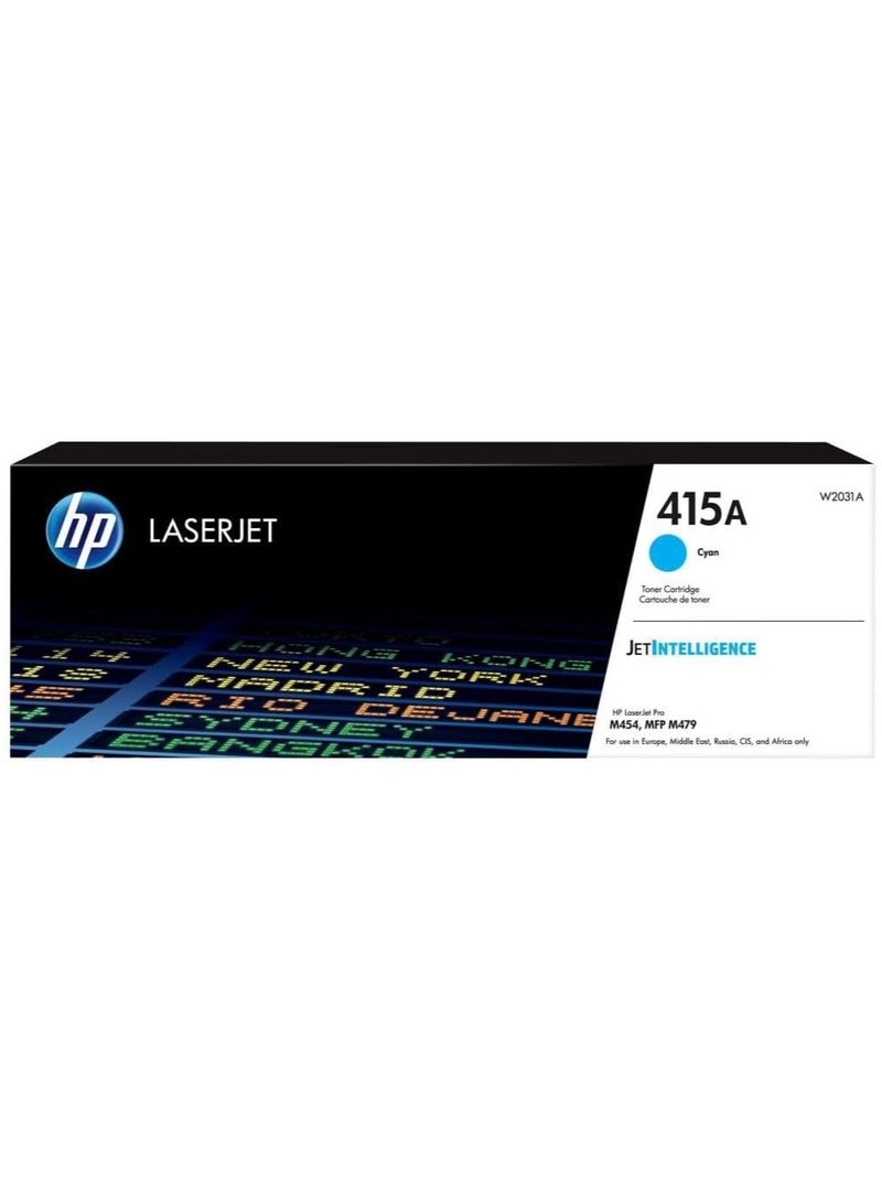 HP Original 415A LaserJet Toner Cartridge W2031A Cyan Blue  - Image 1