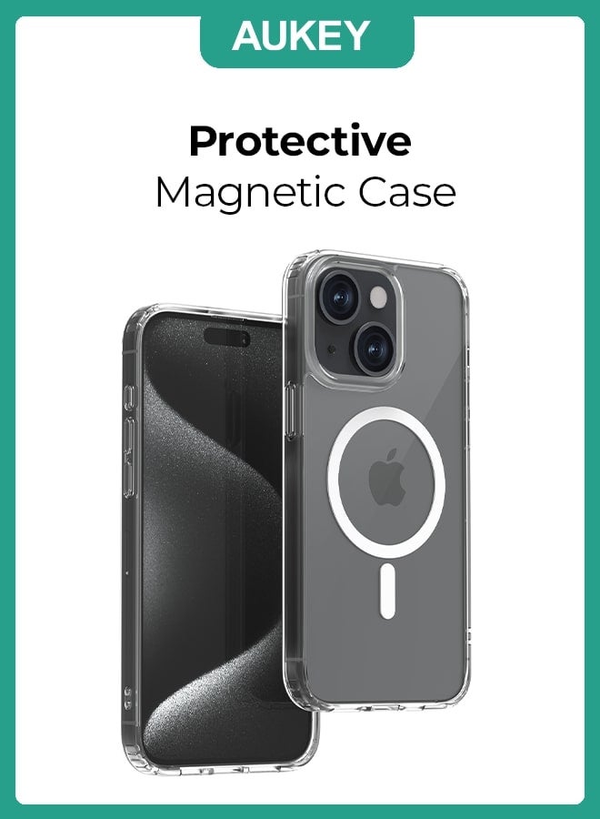 Aukey Protective Magnetic Case And Cover For iPhone 15 Plus Clear - Image 5