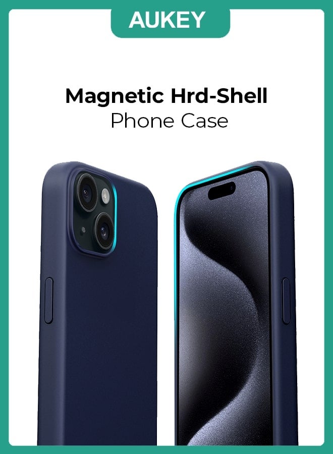 Aukey Protective Magnetic Hard-Shell Phone Case For iPhone 15 Plus Blue - Image 3