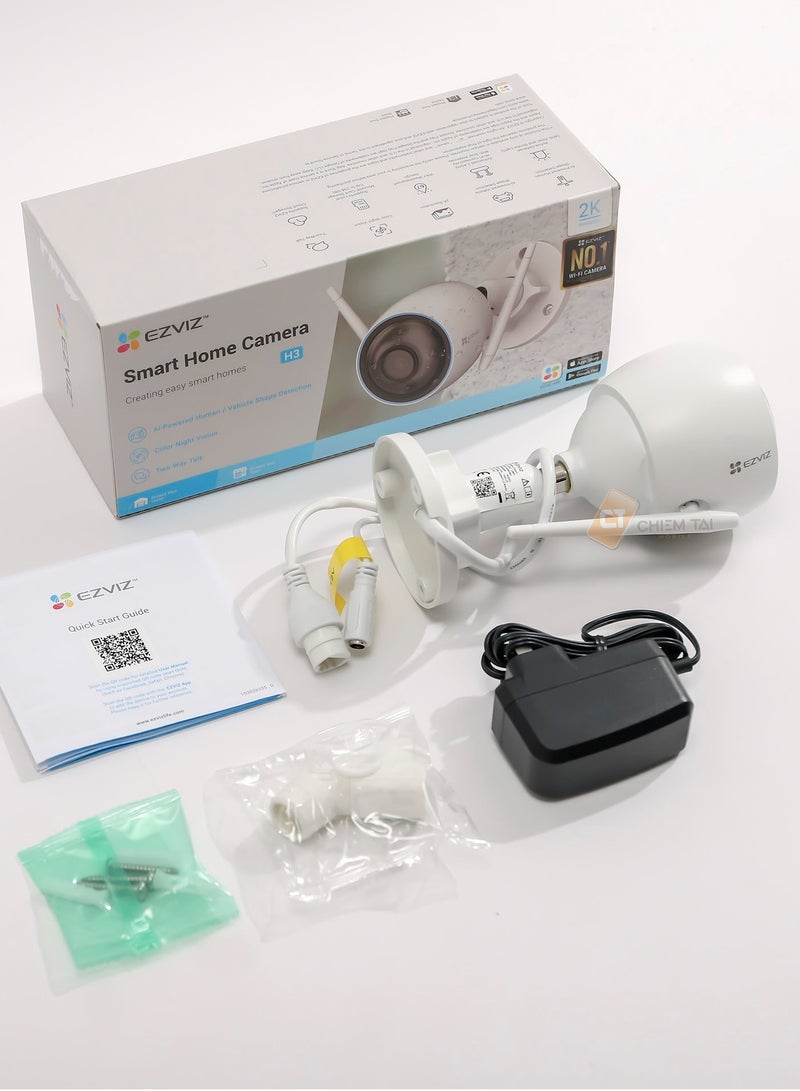 EZVIZ - H3 Wi-Fi Smart Surveillance Camera Color Night Vision Ip67 Weatherproof Design Waving Hand Recognition And Control H.265 Video Technology Two Way Talk 3K 5Mp Resolution - Image 1