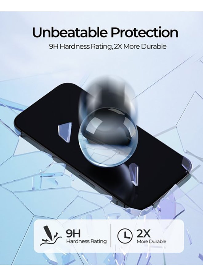 Aukey - Super Clear Tempered Glass Screen Protector2-Pack For iPhone 15 Pro Clear - Image 1