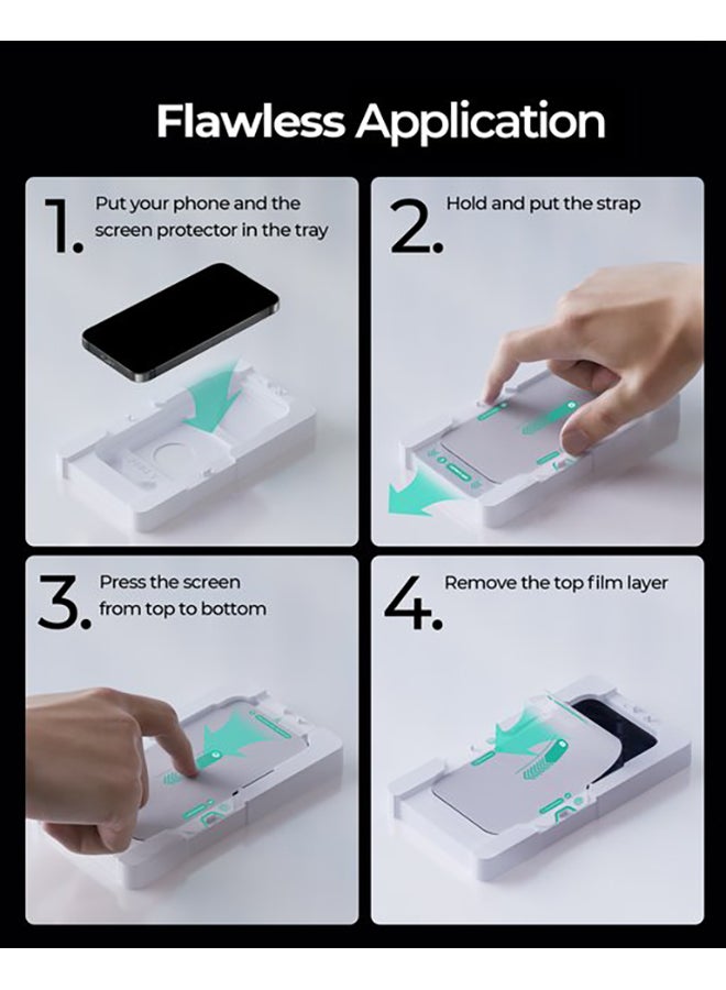 Aukey - Blue Light Filtering Screen Protector For iPhone 15 Pro Max Clear - Image 1